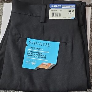 Savane Black Dress Pants for Men